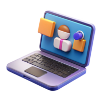 mesmerizing vintage Laptop with conferencing software open NO BACKGROUND with Transparent Background. fine detail png