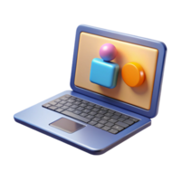timeless impressionist Laptop with conferencing software open NO BACKGROUND with Transparent Background. elite png