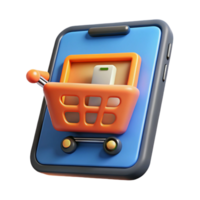 sumptuous traditional Tablet with e-commerce shopping cart displayed NO BACKGROUND with Transparent Background. original png