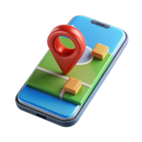 glorious bold artistic Smartphone with navigation app map displayed NO BACKGROUND with Transparent Background. precision png