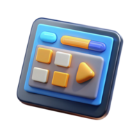 memorable abstract Tablet with editing software timeline displayed NO BACKGROUND with Transparent Background. premium png