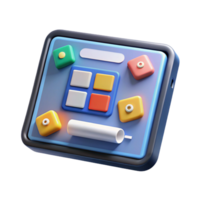 timeless minimalist Tablet with editing software timeline displayed NO BACKGROUND with Transparent Background. 4K png