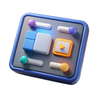 whimsical immaculate Tablet with editing software timeline displayed NO BACKGROUND with Transparent Background. gallery standard png