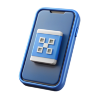 playful magnificent Smartphone with QR code scanner app displayed NO BACKGROUND with Transparent Background. precision png