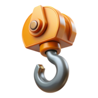 pristine dreamy art deco Construction crane hook, NO BACKGROUND with Transparent Background. precision png