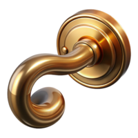 memorable minimalist Door handle, brass, NO BACKGROUND with Transparent Background. handcrafted png