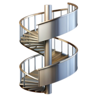 serene distinctive Spiral staircase, metal, NO BACKGROUND with Transparent Background. png
