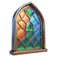 striking unforgettable Stained glass window, abstract design, NO BACKGROUND with Transparent Background. png