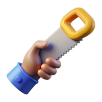 wonderful impressionist Saw, hand, NO BACKGROUND with Transparent Background. studio quality png