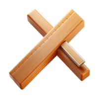 wonderful retro T-square, wooden, NO BACKGROUND with Transparent Background. top-tier png