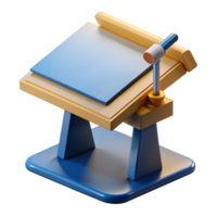 striking joyful gothic Drafting table, NO BACKGROUND with Transparent Background. 4K png