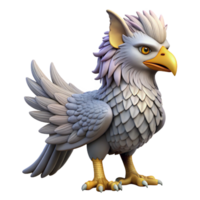reflective magnificent A majestic griffin, feathers ruffled, looking regally ahead. NO BACKGROUND with Transparent Background. crisp png