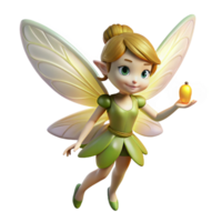 tranquil extraordinary A delicate fairy, wings shimmering, holding a glowing firefly. NO BACKGROUND with Transparent Background. 4K png