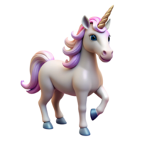 joyful striking A majestic unicorn, horn gleaming, head held high. NO BACKGROUND with Transparent Background. flawless png
