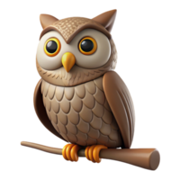radiant romantic renaissance A wise old owl, perched on a branch branch not shown. NO BACKGROUND with Transparent Background. fine detail png