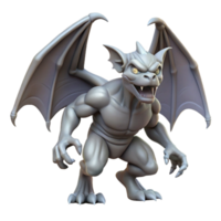 majestic contemporary A fierce gargoyle statue, wings spread. NO BACKGROUND with Transparent Background. original png