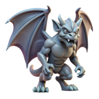 serene sought-after A fierce gargoyle statue, wings spread. NO BACKGROUND with Transparent Background. png