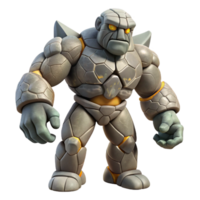 signature nordic A powerful golem, made of stone. NO BACKGROUND with Transparent Background. expertly shot png