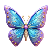playful elegant A single, delicate butterfly, wings patterned with magical symbols. NO BACKGROUND with Transparent Background. professional png