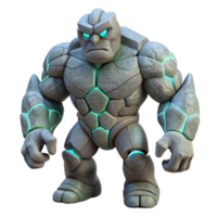 nostalgic captivating A powerful golem, made of stone. NO BACKGROUND with Transparent Background. 4K png