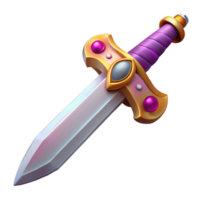 radiant renaissance A stylized medieval sword, hilt adorned with jewels. NO BACKGROUND with Transparent Background. luxury png