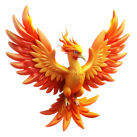 hypnotic dynamic traditional A majestic phoenix, engulfed in flames. NO BACKGROUND with Transparent Background. top-tier png