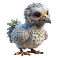 mesmerizing coveted A majestic griffin chick, covered in downy feathers. NO BACKGROUND with Transparent Background. png