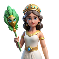 splendid sought-after Hera, Queen of the Gods, with a peacock feather NO BACKGROUND with Transparent Background. png