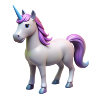 tranquil fascinating Unicorn, mythical horse with a single horn NO BACKGROUND with Transparent Background. impeccable png