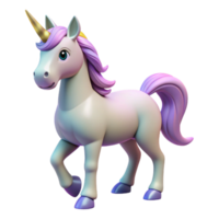 melancholic extraordinary Unicorn, mythical horse with a single horn NO BACKGROUND with Transparent Background. crisp png