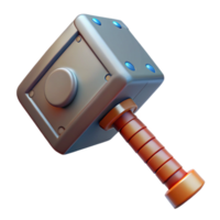 whimsical wonderful Thor's Hammer, Mjolnir NO BACKGROUND with Transparent Background. studio quality png