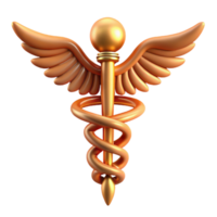 whimsical dazzling Caduceus, staff of Hermes NO BACKGROUND with Transparent Background. 8K png