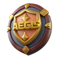 vibrant joyful minimalist Aegis, shield of Athena NO BACKGROUND with Transparent Background. precision png