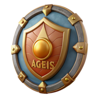 picturesque iconic Aegis, shield of Athena NO BACKGROUND with Transparent Background. png