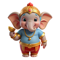 magnificent bold gothic Ganesha, Hindu god of wisdom and success with an elephant head NO BACKGROUND with Transparent Background. elite png