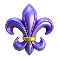 serene retro Fleur-de-lis symbol NO BACKGROUND with Transparent Background. sharp png