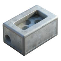 splendid calm futuristic Concrete block, NO BACKGROUND with Transparent Background. expertly shot png