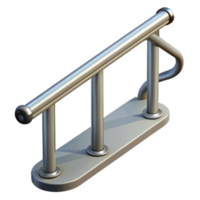 standout art deco Steel handrail, NO BACKGROUND with Transparent Background. masterfully captured png