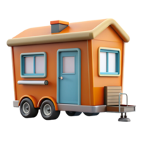 memorable bohemian Tiny house on wheels, NO BACKGROUND with Transparent Background. high quality png