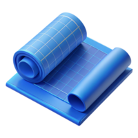 reflective dazzling Architectural blueprint roll, NO BACKGROUND with Transparent Background. professional png