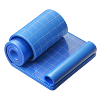 remarkable minimalist Architectural blueprint roll, NO BACKGROUND with Transparent Background. refined png