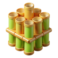 splendid abstract Bamboo building material section, NO BACKGROUND with Transparent Background. authentic png