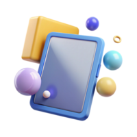 glorious futuristic Tablet, digital, portable, NO BACKGROUND with Transparent Background. museum quality png