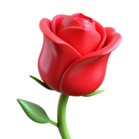 immaculate bold minimalist Single red rose bud NO BACKGROUND with Transparent Background. fine detail png