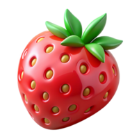 tranquil dazzling Ripe red strawberry with green leaves NO BACKGROUND with Transparent Background. flawless png