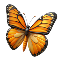 nostalgic elegant Monarch butterfly with wings open NO BACKGROUND with Transparent Background. 8K png