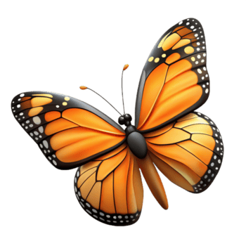 majestoso etéreo surreal monarca borboleta com asas aberto não fundo com transparente fundo. museu qualidade png