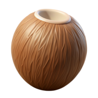striking standout Whole coconut with husk NO BACKGROUND with Transparent Background. png