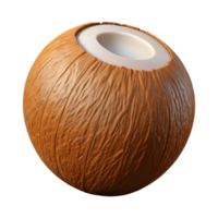 wonderful whimsical bohemian Whole coconut with husk NO BACKGROUND with Transparent Background. crisp png