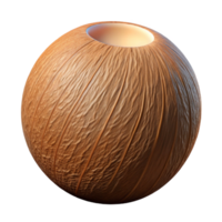 wonderful dreamy avant-garde Whole coconut with husk NO BACKGROUND with Transparent Background. original png